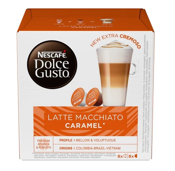 Nescafe Caramel Latte Macchiato Dolce Gusto Coffee Capsules - 16 Capsules